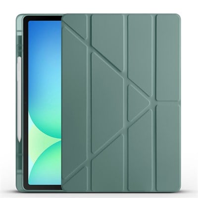 Galaxy Tab S10 FE Plus Kılıf Zore Tri Folding Kalem Bölmeli Standlı Kılıf