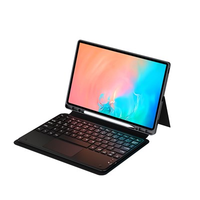 Galaxy Tab S11 Ultra Zore Border Keyboard Bluetooh Bağlantılı Standlı Klavyeli Tablet Kılıfı