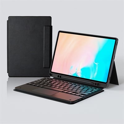 Galaxy Tab S9 FE Plus Zore Border Keyboard Bluetooh Bağlantılı Standlı Klavyeli Tablet Kılıfı