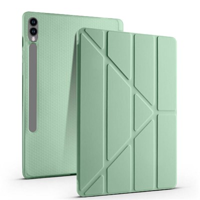 Galaxy Tab S9 Plus Kılıf Zore Tri Folding Kalem Bölmeli Standlı Kılıf