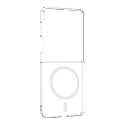 Galaxy Z Flip 8 Kamera Korumalı M-Safe Şarj Özellikli Şeffaf Zore London Sert PC Kapak