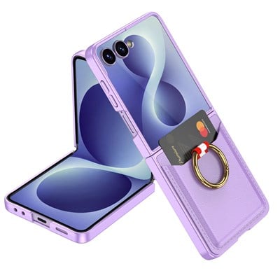 Galaxy Z Flip 8 Zore Kıpta Yüzüklü Kartlıklı Kapak