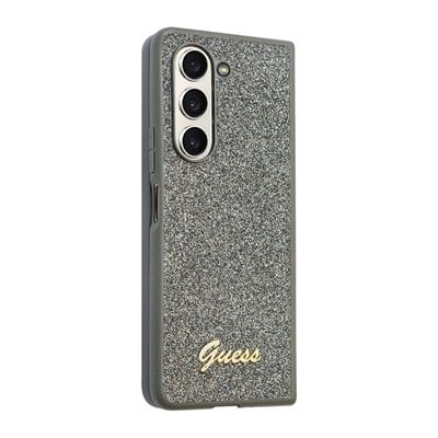 Galaxy Z Fold 5 Kılıf Guess Orjinal Lisanslı Yazı Logolu Glitter Flakes Kapak