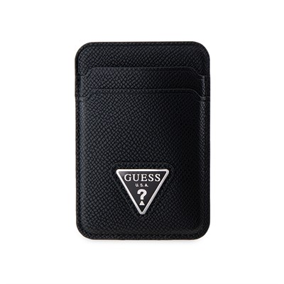 Guess Orjinal Lisanslı 2 Hazneli Üçgen Logolu Deri Magnetik Kartlık