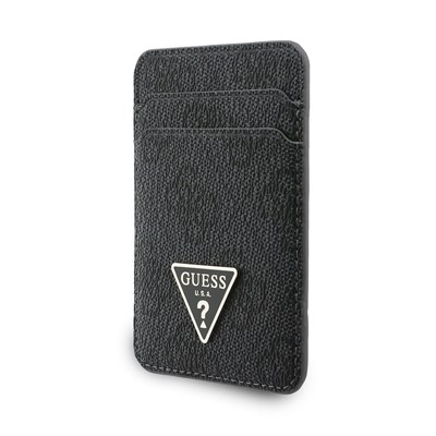 Guess Orjinal Lisanslı 2in1 Bilek Askı İpli 4G Desenli Metal Üçgen Logolu Magnetik Kartlık