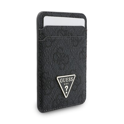 Guess Orjinal Lisanslı 2in1 Bilek Askı İpli 4G Desenli Metal Üçgen Logolu Magnetik Kartlık