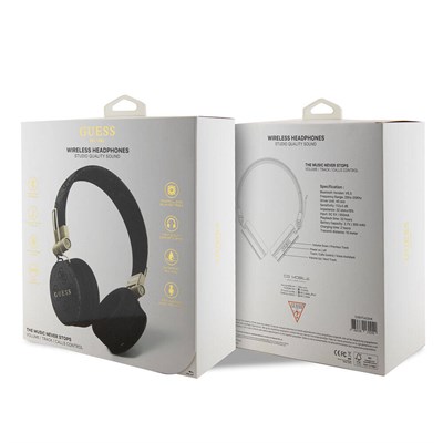 Guess Orjinal Lisanslı 4G Metal Logo PU Deri Ayarlanabilir Kulaküstü Bluetooth Kulaklık
