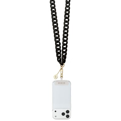 Guess Orjinal Lisanslı 4G Metal Logolu Büyük Zincirli Çapraz Vücut Telefon Askı Kayışı 120cm