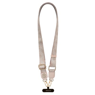 Guess Orjinal Lisanslı Taşlı 4G Metal Logolu Çapraz Vücut Telefon Askı Kayışı 150cm