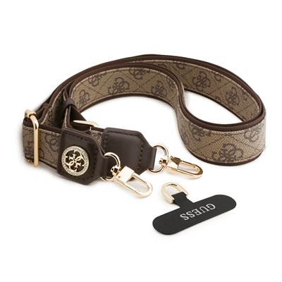 Guess Orjinal Lisanslı Taşlı 4G Metal Logolu Çapraz Vücut Telefon Askı Kayışı 150cm