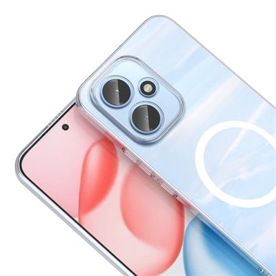 Honor 400 Kamera Korumalı M-Safe Şarj Özellikli Şeffaf Zore London Silikon Kapak