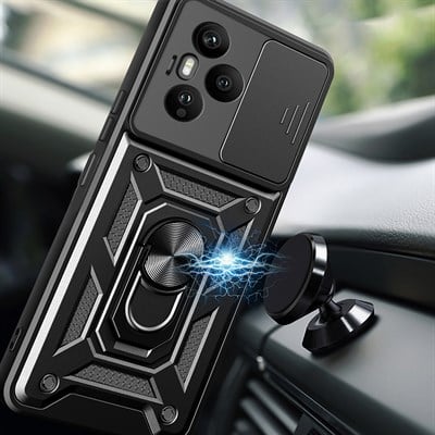 Honor 400 Pro Kılıf Magnetik Standlı Kamera Korumalı Zore Sürgülü Vega Kapak