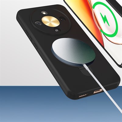 Honor Magic 8 Lite 5G Kılıf M-safe Şarj Özellikli Standlı Zore Samara Kapak