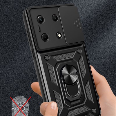 İnfinix Note 30 VIP Kılıf Magnetik Standlı Kamera Korumalı Zore Sürgülü Vega Kapak