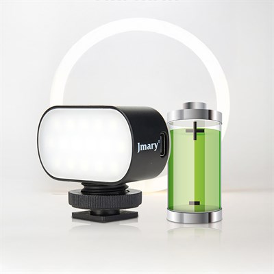 Jmary FM-16RGB Mandallı Dijital LED Göstergeli Telefon-Kamera Üstü RGB Lamba 750mAh