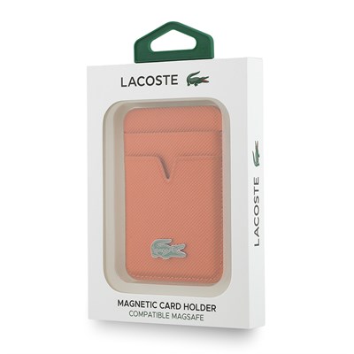 Lacoste Orjinal Lisanslı 2 Hazneli PU Pike Desenli İkonik Timsah Dokuma Logolu Magnetik Kartlık