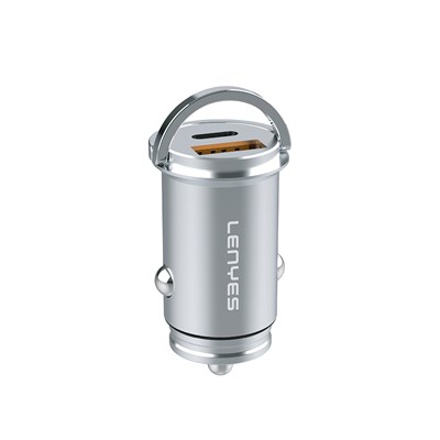Lenyes CA60 Hızlı Şarj Özellikli Dual Type-C + USB-A Portlu Mini Araç Şarj Aleti PD 45W