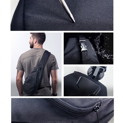 Lenyes LB526 Urus Serisi Su Geçirmez Polyester Kumaş Ayarlanabilir Omuz Askılı Çapraz Vücut Çantası