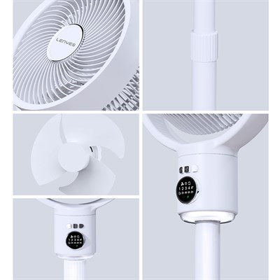 Lenyes LHF10 Dijital LED Göstergeli 5 Kademeli Uzaktan Kumandalı Uzayabilen Gövdeli 10 inç Fan
