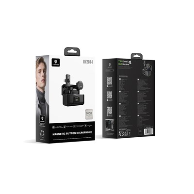 Lenyes LM204-L Type-C Şarj Portlu Akıllı Gürültü Engelleyicili Lightning Bağlantılı Kablosuz Yaka Mikrofonu