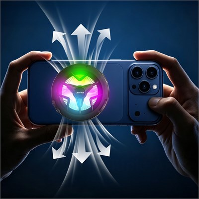 Lenyes LPC203 RGB Işıklı Alüminyum Telefon Soğutucu Fan