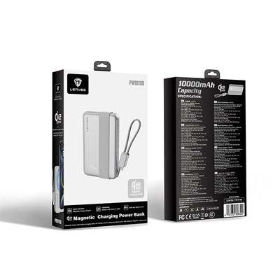 Lenyes PW1019D PD 45W Qi2 Teknolojili Type-C Kablolu Wireless Powerbank 25W 10000mAh