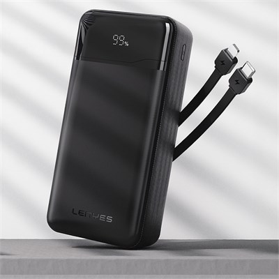 Lenyes PX280D Dijital LED Ekranlı Type-C ve Lightning Kablolu Powerbank 22.5W 20.000mAh