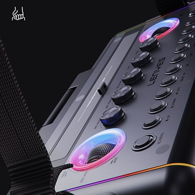 Lenyes S892 RGB Işıklı Mikrofonlu Dokunmatik Ekranlı Taşınabilir TWS Bluetooth Speaker Hoparlör v5.3 300W