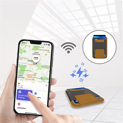 Micflip P065 Ultra İnce Tasarım iOS Cihazlara Özel Kablosuz ve Pin Şarj Özellikli FindMy Destekli Magnetik Standlı Kartlık