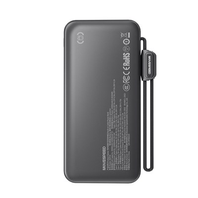 Movespeed MSP19 Dijital LED Göstergeli Type-C Kablolu Powerbank 22.5W 10.000mAh