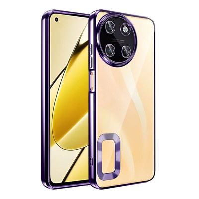 Realme 11 4G Kılıf Tek Kamera Çerçeveli Logo Gösteren Zore Omega Kapak