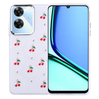 Realme Note 60 Kılıf Airbag Tasarımlı Simli Şeffaf Zore Kutup Kapak