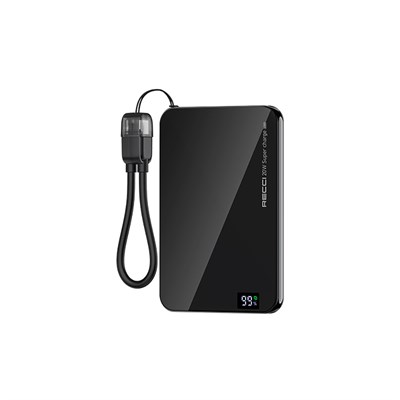Recci RPB-W41 PD 20W Ultra İnce Hızlı Şarj Özellikli Type-C Kablolu Powerbank 15W 5000mAh