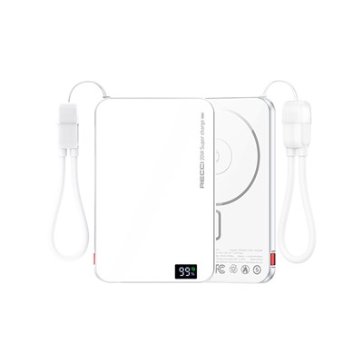 Recci RPB-W41 PD 20W Ultra İnce Hızlı Şarj Özellikli Type-C Kablolu Powerbank 15W 5000mAh