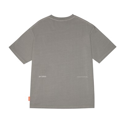 Skinarma Sonar Kısa Kollu Oversize Unisex Bisiklet Yaka Açık Gri Tişört