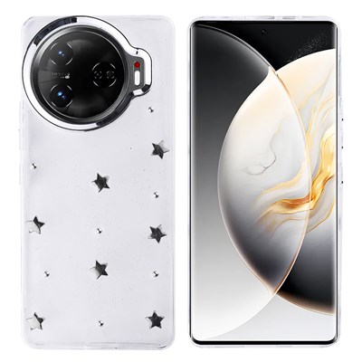 Tecno Camon 30 Pro 5G Kılıf Airbag Tasarımlı Simli Şeffaf Zore Kutup Kapak