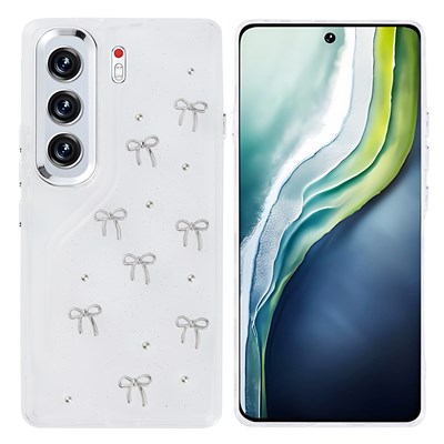 Tecno Camon 40 Pro Kılıf Airbag Tasarımlı Simli Şeffaf Zore Kutup Kapak