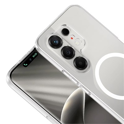 Tecno Camon 50 Kamera Korumalı M-Safe Şarj Özellikli Şeffaf Zore London Sert PC Kapak
