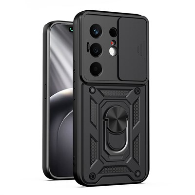 Tecno Camon 50 Kılıf Magnetik Standlı Kamera Korumalı Zore Sürgülü Vega Kapak