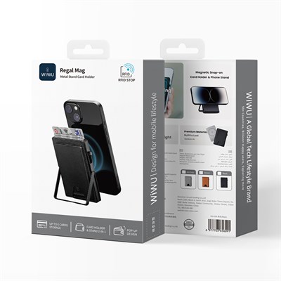 Wiwu MW-006 Tasarımlı 6 Hazneli PU Magnetik Standlı Kartlık