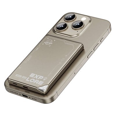 Wiwu Wi-P019 Ultra-Thin Explore Serisi Led Göstergeli Wireless Magsafe Powerbank 15W 5000mAh 