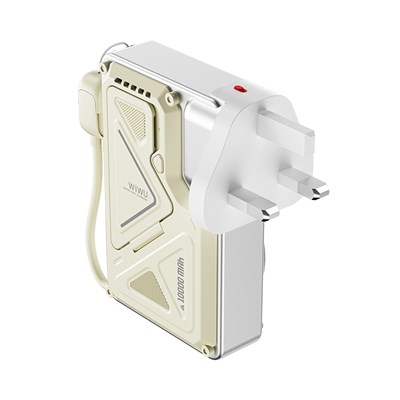 Wiwu Wi-P057 Knight Serisi Taşınabilir Wireless Type-C ve Lightning Kablolu Standlı PD Powerbank 35W 10000mAh