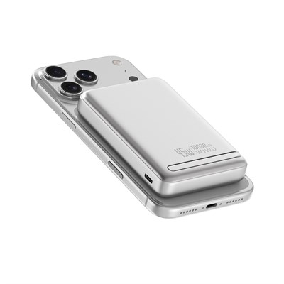 Wiwu Wi-P090 Mag Pro Serisi Qi2 Şarj Teknolojili Standlı 45W Taşınabilir M-safe Wireless Powerbank 10.000mAh