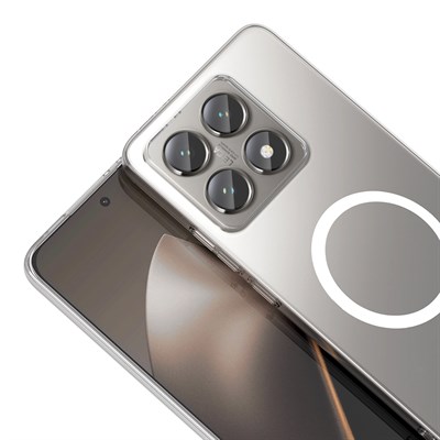 Xiaomi 14T Pro Kamera Korumalı M-Safe Şarj Özellikli Şeffaf Zore London Silikon Kapak