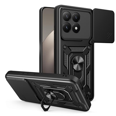 Xiaomi 15T Kılıf Magnetik Standlı Kamera Korumalı Zore Sürgülü Vega Kapak