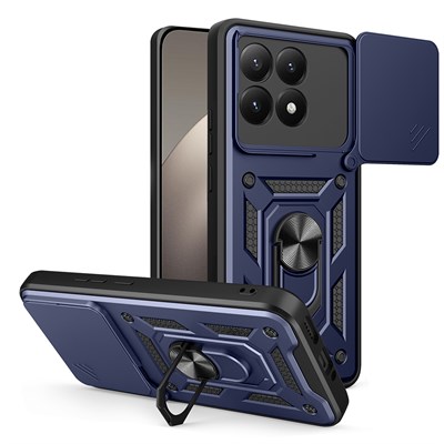 Xiaomi 15T Kılıf Magnetik Standlı Kamera Korumalı Zore Sürgülü Vega Kapak