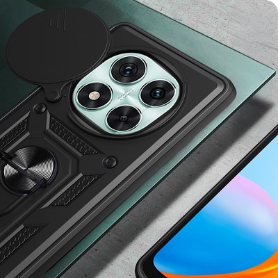Xiaomi Poco X7 Kılıf Magnetik Standlı Kamera Korumalı Zore Sürgülü Vega Kapak