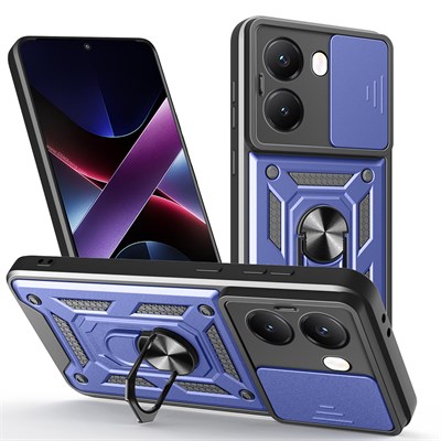 Xiaomi Poco X7 Pro Kılıf Magnetik Standlı Kamera Korumalı Zore Sürgülü Vega Kapak