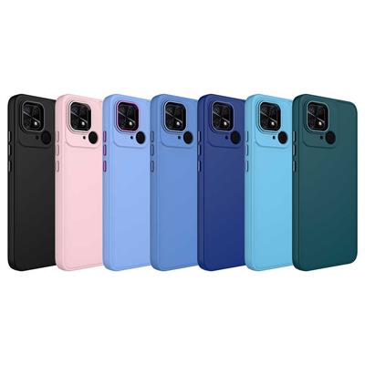 Xiaomi Redmi 10C Kılıf Metal Çerçeve ve Buton Tasarımlı Silikon Zore Luna Kapak