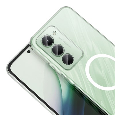 Xiaomi Redmi 15 Kamera Korumalı M-Safe Şarj Özellikli Şeffaf Zore London Silikon Kapak